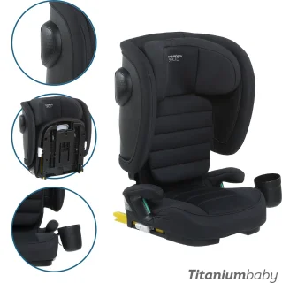 Titaniumbaby Autostoel Solid Liam Black 100-150 cm