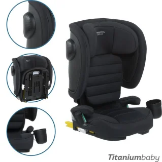 Titaniumbaby Autostoel Solid Liam Black 100-150 cm