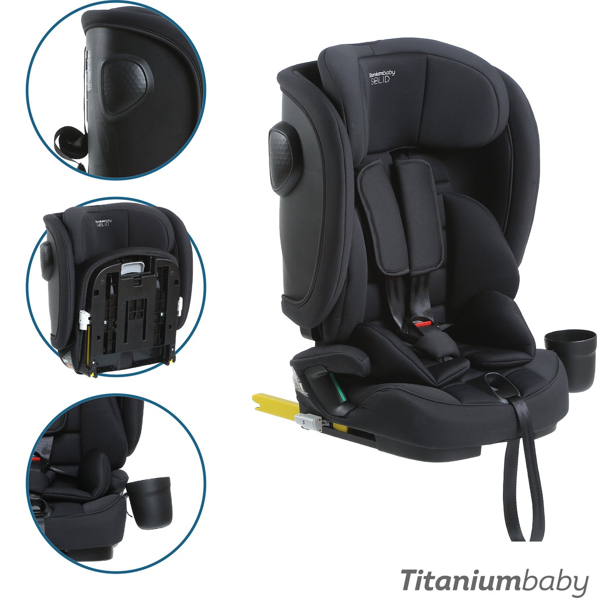 De Titaniumbaby Solid Autostoel Luxx Black 76-150 cm in één oogopslag
