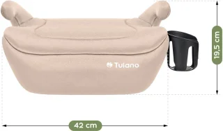 Wat vinden we goed aan de Tulano Cabby 20 i-Size Autostoelverhoger 125–150 cm (15–36 kg) Beige/Zwart