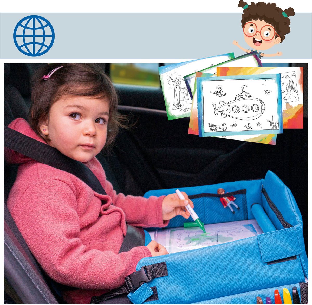 Walser Kinderspeeltafel Auto Blauw