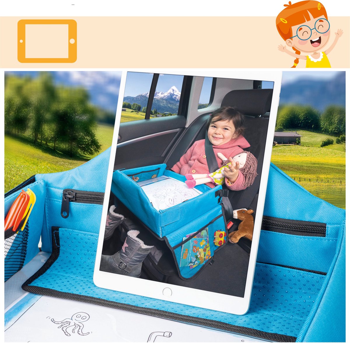 Walser Kinderspeeltafel Auto Blauw