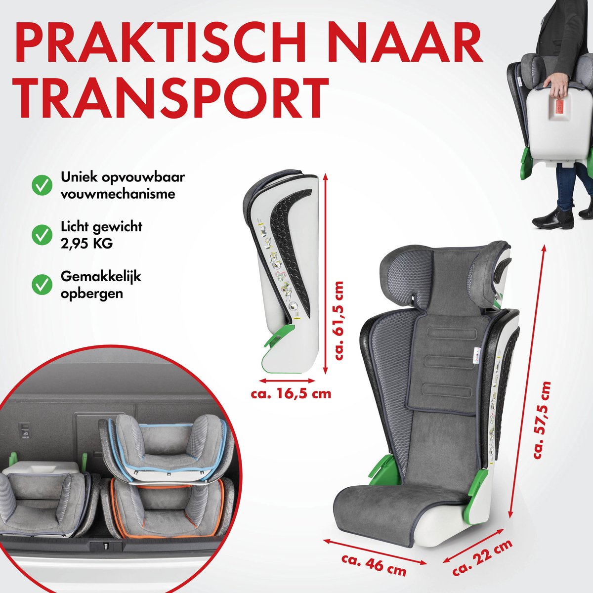 Walser Noemi kinderautostoeltje 3-8 jaar antraciet/oranje