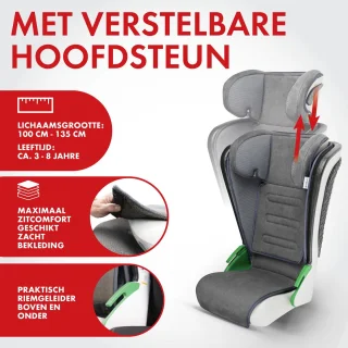 Walser Noemi vouwbare autostoel 3-8 jaar antraciet
