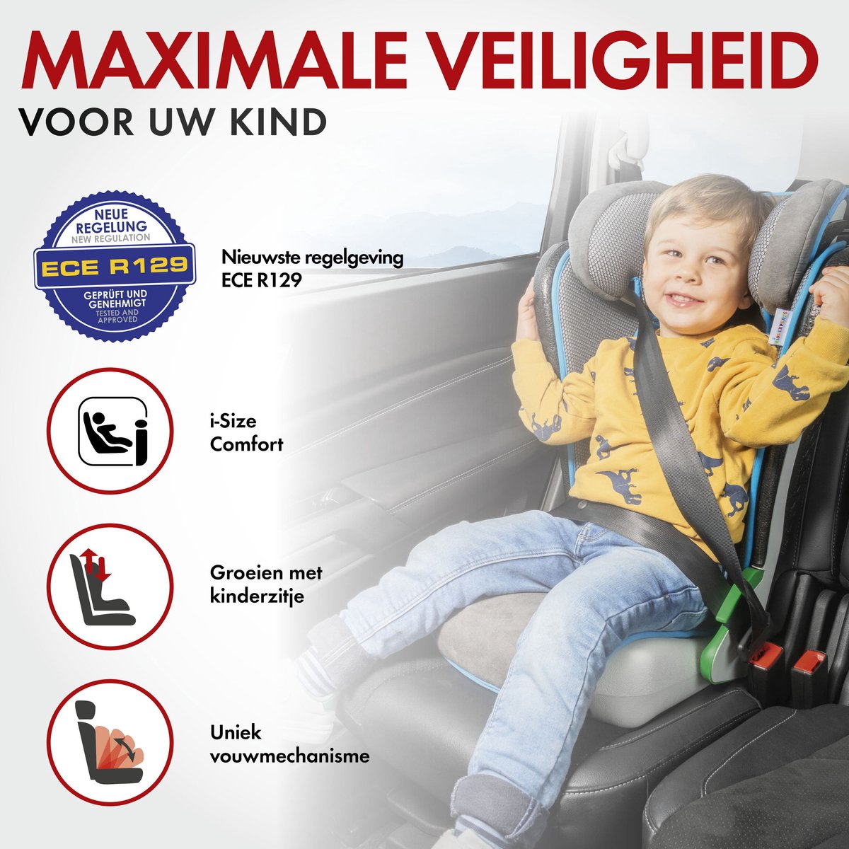 Walser Noemi vouwbare autostoel 3-8 jaar antraciet/blauw