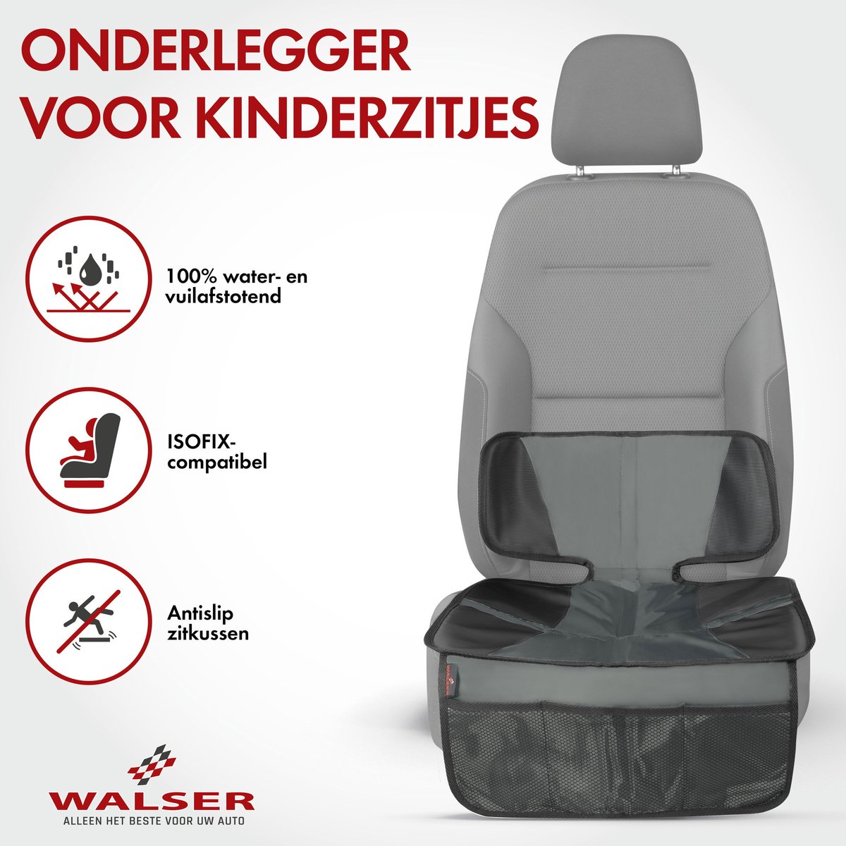Walser Tidy Fred Kinderzitje Onderlegger Grijs/Zwart