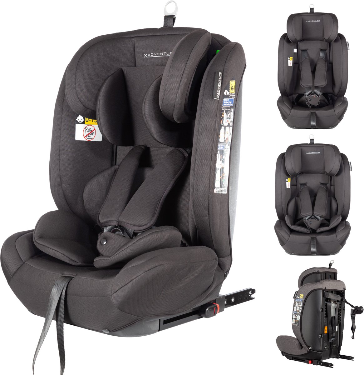 X Adventure Grow Fix Autostoel Groep 1/2/3 Zwart