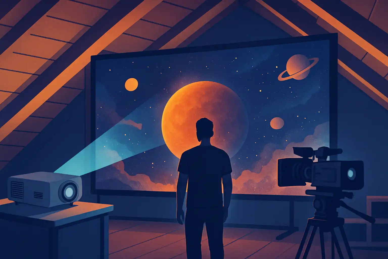 Filmset op zolder: hoe je met projectoren een betaalbare virtual production volume bouwt