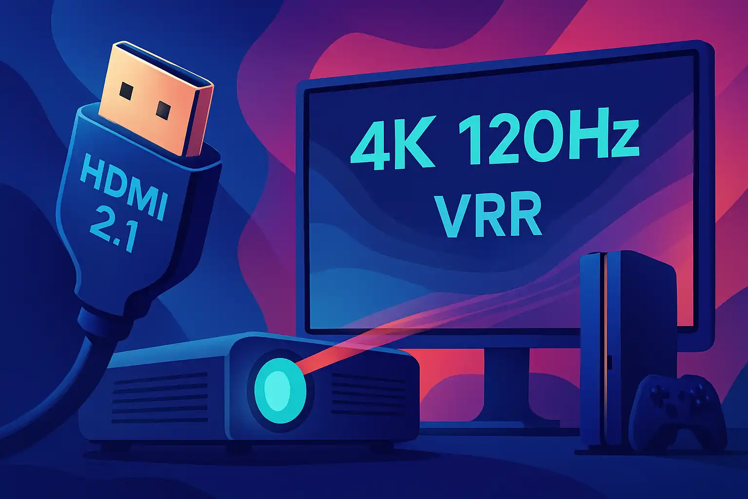 HDMI 2.1 en de toekomst van gaming op je beamer: wat je echt nodig hebt voor 4K 120Hz, VRR en next‑gen consoles