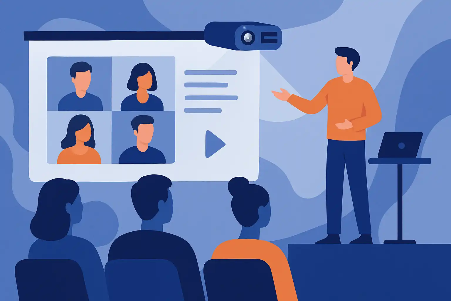 Hybride evenementen met een beamer: zo betrek je live en online publiek naadloos