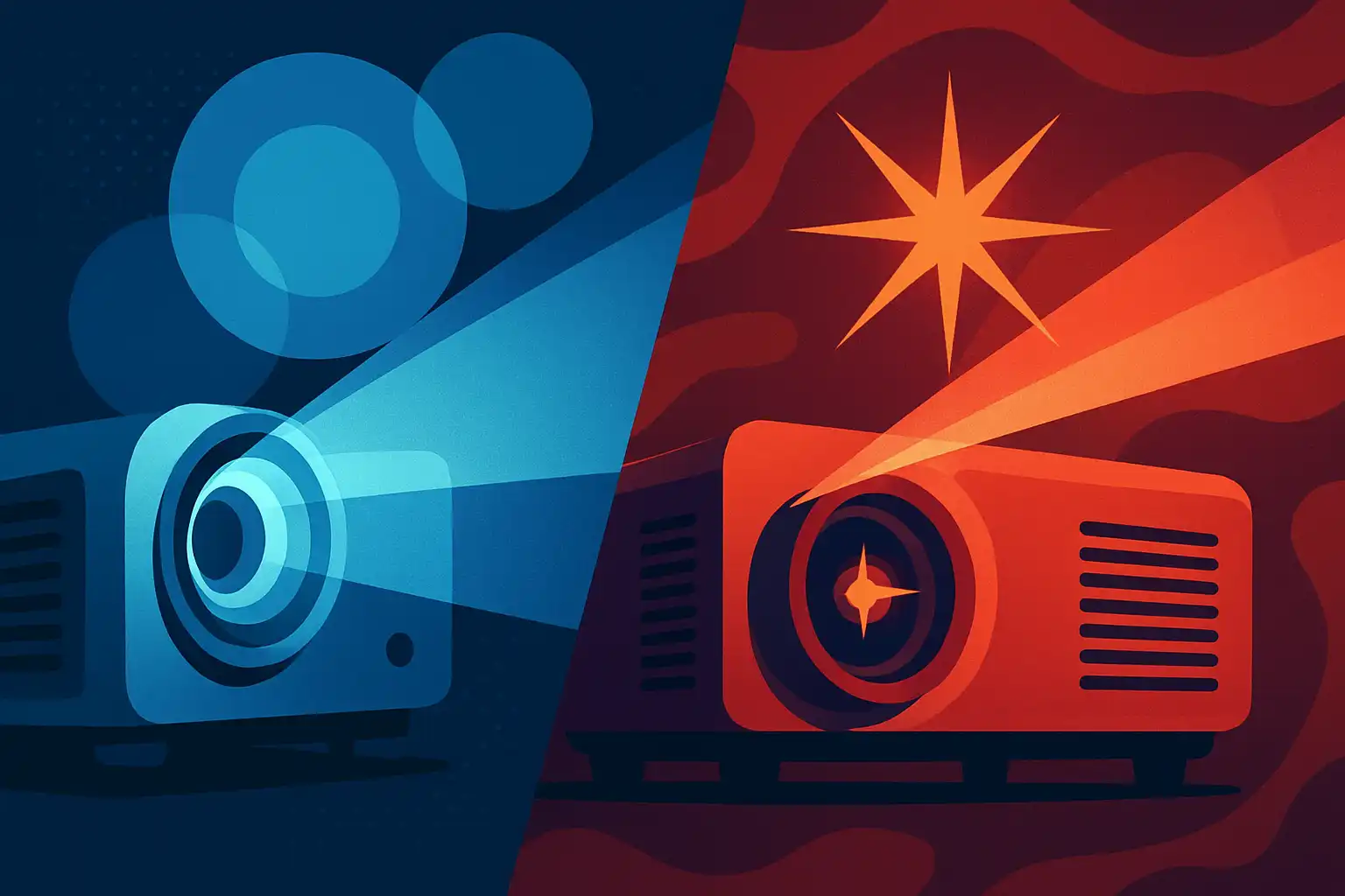 LED versus laser beamers: de