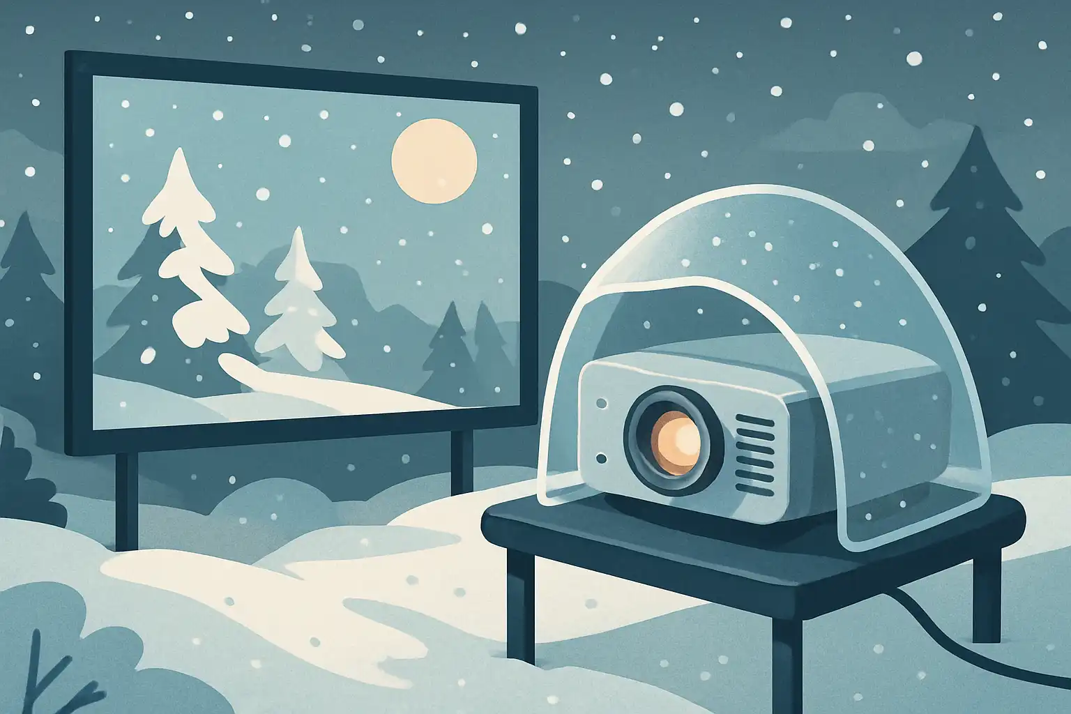 Winterse openluchtbioscoop: zo houd je je beamer warm, droog en klaar voor sneeuwfilms