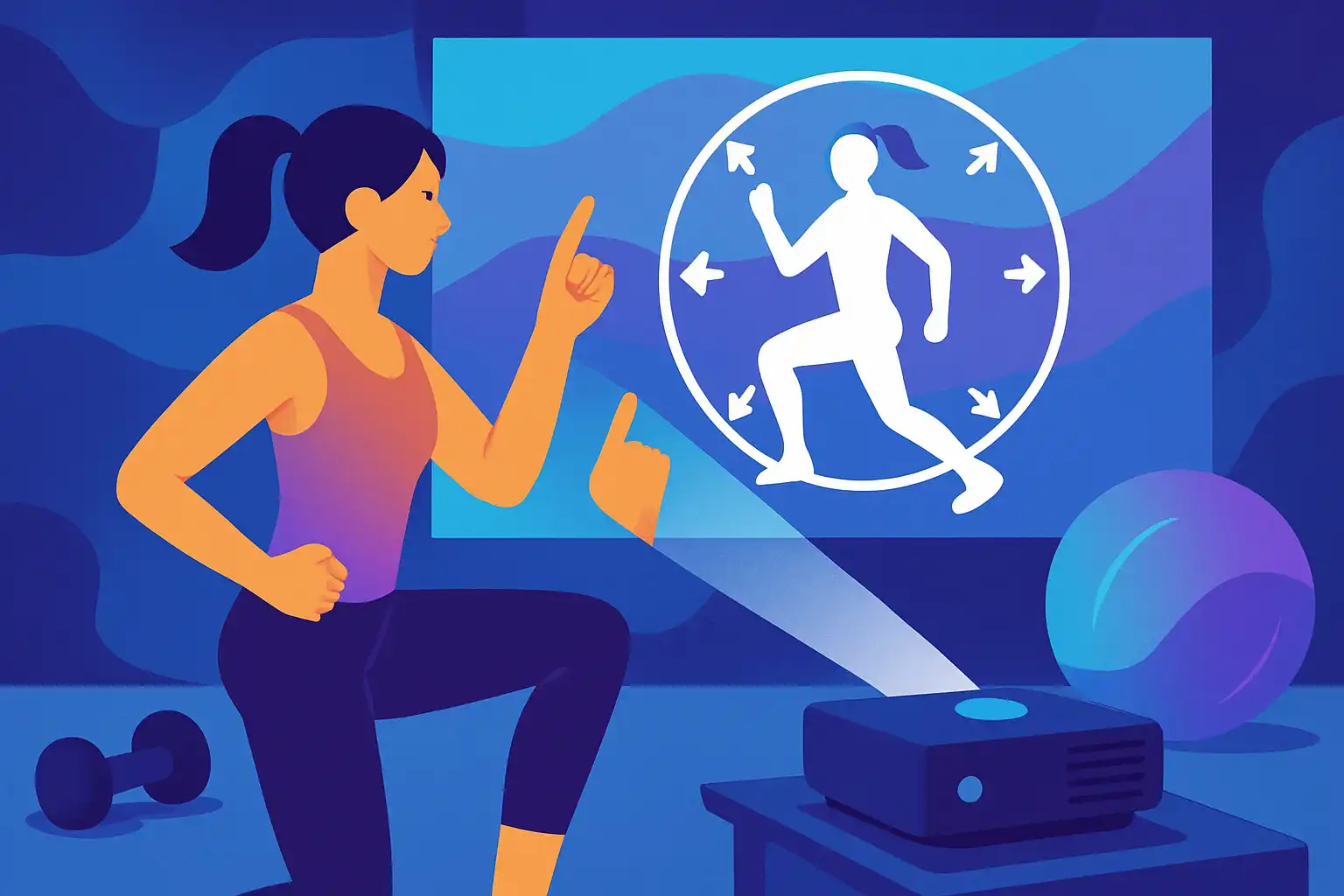 Zo verander je je beamer in een interactieve workoutstudio: thuis trainen op groot scherm