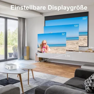 Draagbare beamer 15.000 Lux 5G WiFi Native 1080P video thuisbioscoop projector - smartphone PC Xbox PS5 laptop tv-stick Beamer