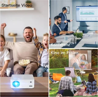 Draagbare beamer 15.000 Lux 5G WiFi Native 1080P video thuisbioscoop projector - smartphone PC Xbox PS5 laptop tv-stick Beamer