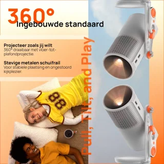 XGIMI MoGo 4 – Draagbare Smart-projector – Beamer – 360° Rotatie – Google TV/Netflix-licentie – Harman/Kardon 2x 6W luidsprekers – Dolby Audio – Ingebouwde Batterij – Bluetooth Speaker