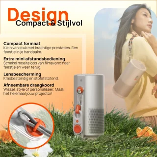 XGIMI MoGo 4 – Draagbare Smart-projector – Beamer – 360° Rotatie – Google TV/Netflix-licentie – Harman/Kardon 2x 6W luidsprekers – Dolby Audio – Ingebouwde Batterij – Bluetooth Speaker