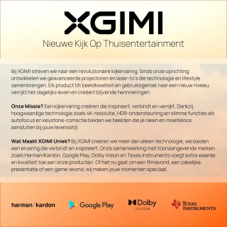 XGIMI MoGo 4 – Draagbare Smart-projector – Beamer – 360° Rotatie – Google TV/Netflix-licentie – Harman/Kardon 2x 6W luidsprekers – Dolby Audio – Ingebouwde Batterij – Bluetooth Speaker