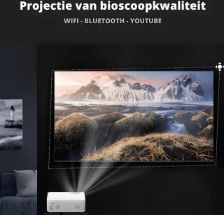 Beamer - Streamen Vanaf Je Telefoon Met Wifi - Mini Projector - HDMI - Youtube - Ingebouwde Speaker - Full HD - IOS & Android - 1280 x 720