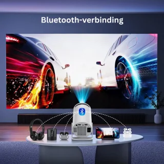 Mini Beamer - Film Projector met Bluetooth - Draagbare Beamer - 4K Kwaliteit - Wit