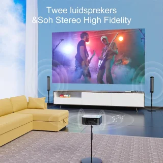 1080P Full HD Beamer met WiFi6, 20000 Lumen en 4D Trapezkorrektur - Ideaal voor Heimkino