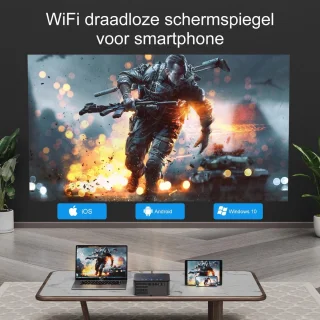 1080P Full HD Beamer met WiFi6, 20000 Lumen en 4D Trapezkorrektur - Ideaal voor Heimkino