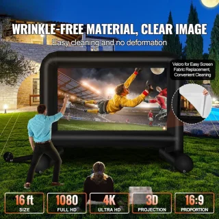 Beamer Scherm - Projector Screen - Projector Scherm - Projector Doek - Projector Scherm voor Beamer - Home Cinema Thuisbioscoop - Draagbare Beamer - Outdoor Projectie - 16ft