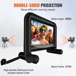 Beamer Scherm - Projector Screen - Projector Scherm - Projector Doek - Projector Scherm voor Beamer - Home Cinema Thuisbioscoop - Draagbare Beamer - Outdoor Projectie - 16ft