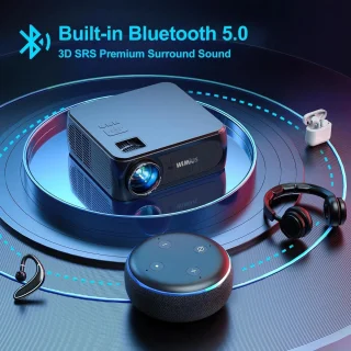 Wimius 8K Projector - 4K Full HD beamer - Bluetooth - Mini Beamer - 1080P - 8K Kwaliteit - Scherm - Projector - Thuisbioscoop - Inclusief Draagbare Tas - Zwart