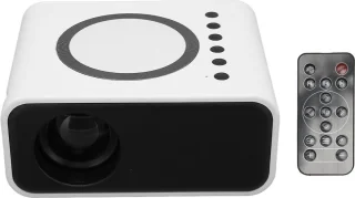 Draagbare Projector Duurzaam ABS-materiaal 4Ω 2W Luidspreker - Filmprojector voor Buiten - Diffuse Reflectie Beeldvormingstechnologie - 4k Beamer Projectiescherm - Mobiele Voeding (Wit) .