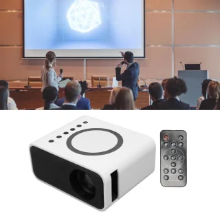 Draagbare Projector Duurzaam ABS-materiaal 4Ω 2W Luidspreker - Filmprojector voor Buiten - Diffuse Reflectie Beeldvormingstechnologie - 4k Beamer Projectiescherm - Mobiele Voeding (Wit) .