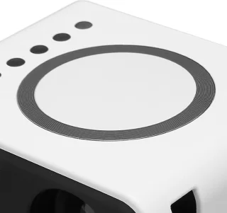 Draagbare Projector Duurzaam ABS-materiaal 4Ω 2W Luidspreker - Filmprojector voor Buiten - Diffuse Reflectie Beeldvormingstechnologie - 4k Beamer Projectiescherm - Mobiele Voeding (Wit) .