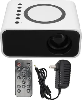 Draagbare Projector Duurzaam ABS-materiaal 4Ω 2W Luidspreker - Filmprojector voor Buiten - Diffuse Reflectie Beeldvormingstechnologie - 4k Beamer Projectiescherm - Mobiele Voeding (Wit) .