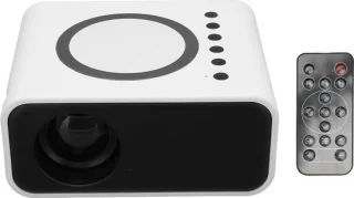Draagbare Projector Duurzaam ABS-materiaal 4Ω 2W Luidspreker - Filmprojector voor Buiten - Diffuse Reflectie Beeldvormingstechnologie - 4k Beamer Projectiescherm - Mobiele Voeding (Wit) .