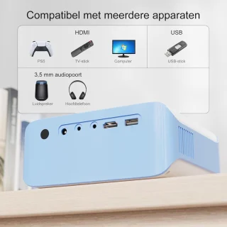 Draagbare Mini Beamer met Full HD Support en Stativ - Ideaal voor Thuis en Reizen
