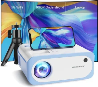 Draagbare Mini Beamer met Full HD Support en Stativ - Ideaal voor Thuis en Reizen