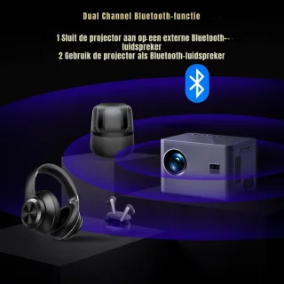 MMP®Draagbare beamer - Beamer - Projector - Mini Beamer - Grijs - 19cm x 16cm x 13cm