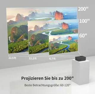Draagbare Mini Projector 1080P Full HD | WiFi & Bluetooth Ondersteuning | Compacte Beamer voor Home Cinema