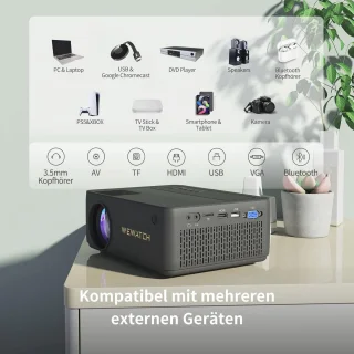 Draagbare Mini Projector 1080P Full HD | WiFi & Bluetooth Ondersteuning | Compacte Beamer voor Home Cinema