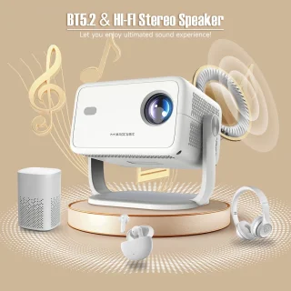 Studio Lyma Beamer - Projector - 1080P - 650ANSI - 4K beeld - Draagbaar - Thuisbioscoop - WiFi6 +5G - Android 11 - BT5.2 & Hl-Fl stereo speaker