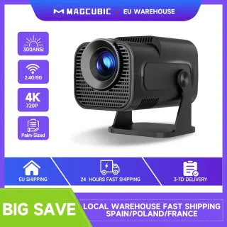 TrendWave 180 ° Draaibare Projector - HD 1080P Beamer - 4K - WIFi BT5.0 - Auto Focus - Smart Home Theater Video - Mini Beamer