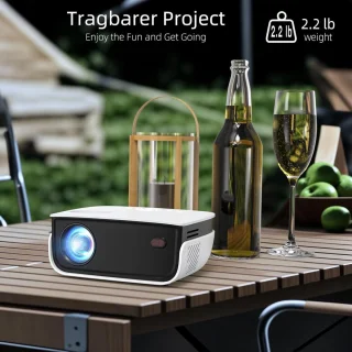 Mrs. Jones Mini-beamer 7500 liter draagbare thuisbioscoop ondersteunt 1080p Full HD - videobeamer smartphone tv-stick PS5 PC laptop .