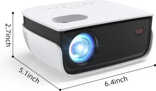 Mrs. Jones Mini-beamer 7500 liter draagbare thuisbioscoop ondersteunt 1080p Full HD - videobeamer smartphone tv-stick PS5 PC laptop .