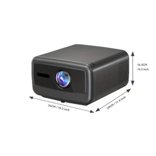 Beamer – Projector – Mini Beamer – Home Cinema – Smart Projector – 3000 Lumen Helderheid – 4K Ondersteuning & Android 12 – Ingebouwde Speakers & WiFi – 16:9 Beeldverhouding – Donkergrijs