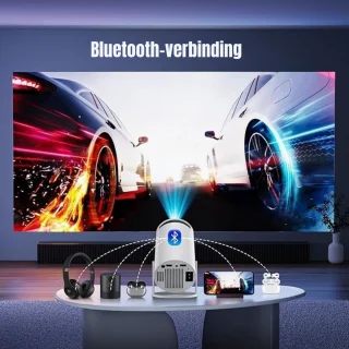 SCH® Draagbare beamer - Beamer - Projector - Mini Beamer - Wit - 11cm x 11cm x 17cm
