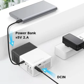 Projecteur - HD 1080P - Diffusez depuis votre téléphone avec USB - Mini projecteur - Vidéoprojecteur Palm - Projecteur pour enfants