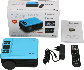 Bluetooth beamer - Mini Beamer met DVD speler - 2800 lumen - 30.000 uur levensduur - Full HD - Bluetooth 5.0-2 x HDMI - USB - SD - AV-in - VGA - blauw Beamer