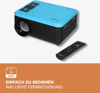 Bluetooth beamer - Mini Beamer met DVD speler - 2800 lumen - 30.000 uur levensduur - Full HD - Bluetooth 5.0-2 x HDMI - USB - SD - AV-in - VGA - blauw Beamer