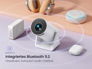 Automatische trapeziumcorrectie mini-beamer met wifi en bluetooth voor thuisbioscoop - ondersteunt 1080p en projectie voor korte afstanden Beamer