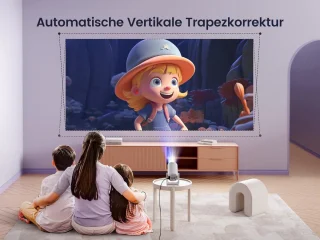 Automatische trapeziumcorrectie mini-beamer met wifi en bluetooth voor thuisbioscoop - ondersteunt 1080p en projectie voor korte afstanden Beamer